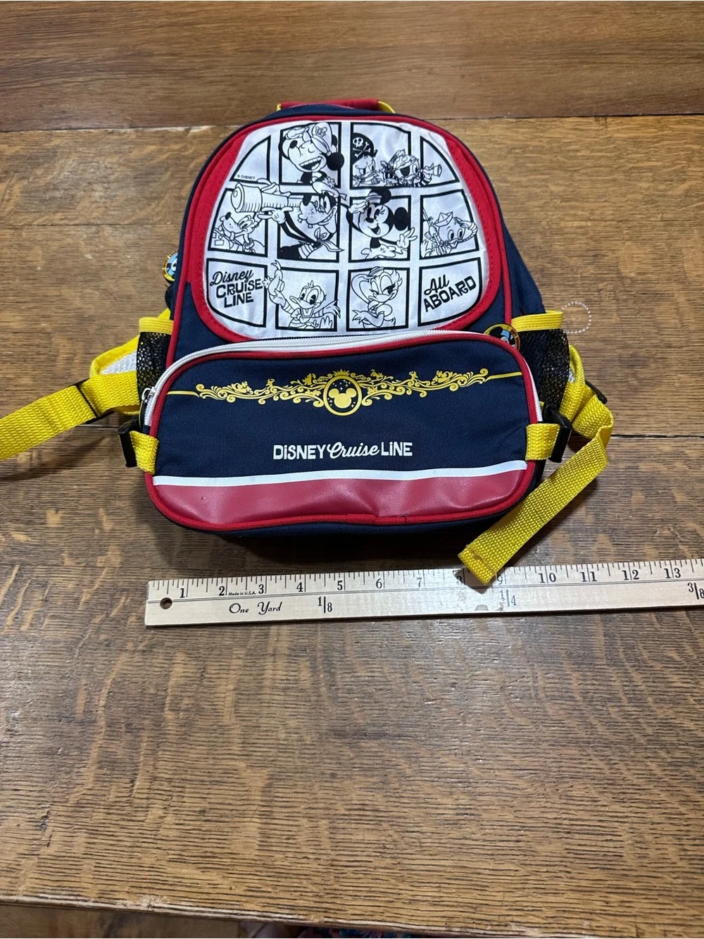 Disney Cruise Line Kids Navy Red Yellow Backpack